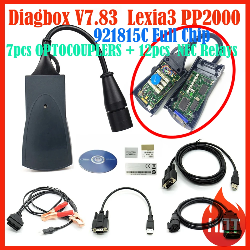 Высокое качество Diagbox v7.8 полный чип Gold Edge Lexia3 PP2000 PSA Lexia для Citroen/Peugeot Super прошивка 921815C Lexia 3