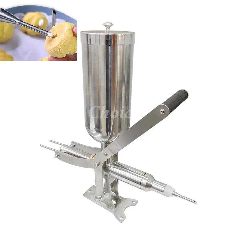 5L Manual Jam Filling Cream Filler Manual Jam Filling Machine Bread or Puffs Chocolate Juice Sauce Filling Machine With 3 Nozzle