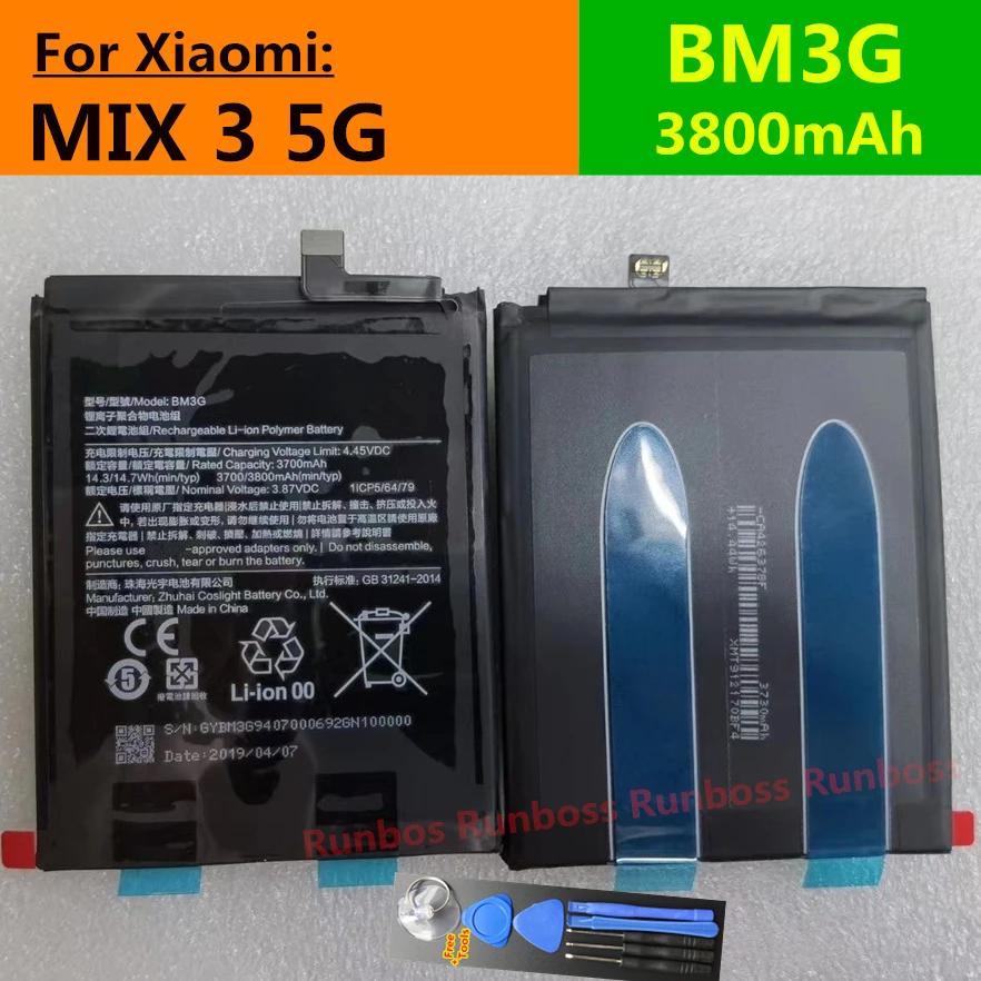 BM3G 3800mAh Original High Quality Replacement Battery For Xiaomi MIX 3 5G MIX3 5g Mobile Phone mix3 4G BM3K