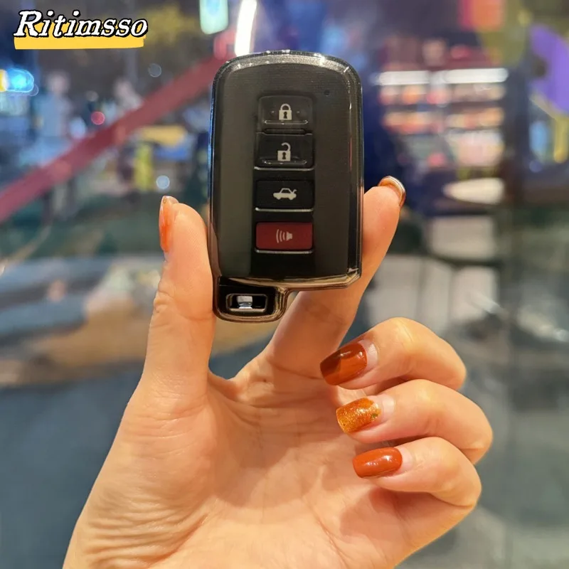 Przezroczyste etui z TPU na kluczyk zdalnego sterowania do Toyoty Auris Camry RAV4 Avalon Yaris Verso 2012 2013 2014 2015 2016 2017 2018