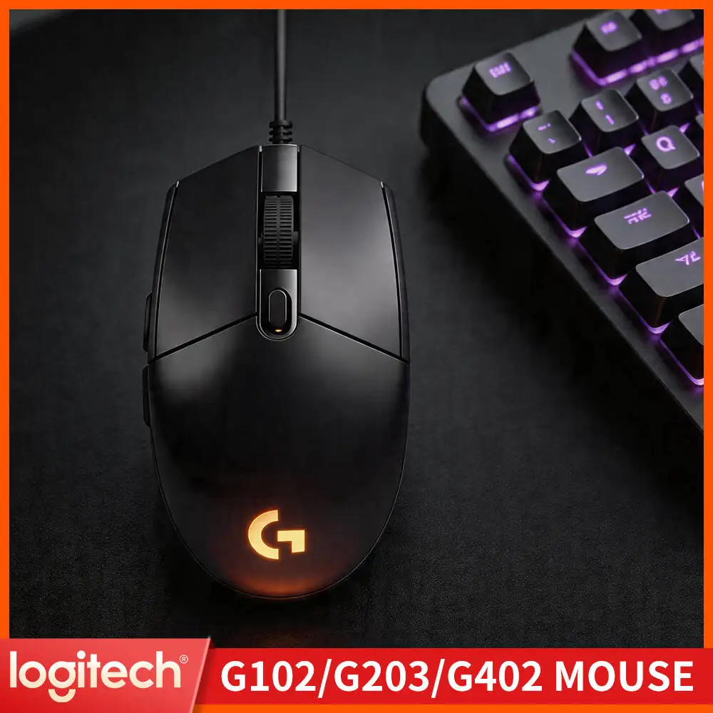 Logitech G102 Gaming Mouse, 8000 DPI Adjustable, 1000Hz Polling, RGB Lighting, Ergonomic for Windows/macOS Gamers