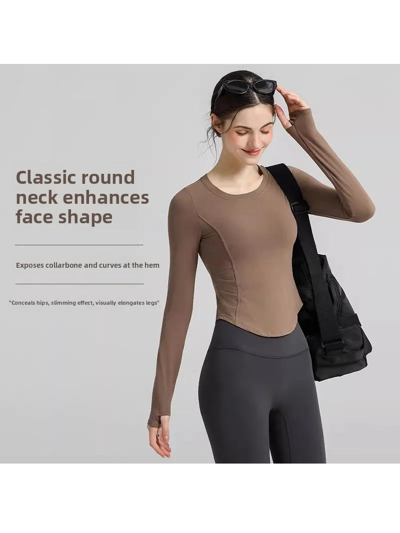 

Women's Yoga Sportswear Long Sve Fitn Training Top Slim Fit Running Pilates Autumn Winter U-Neline High Elastici Vest