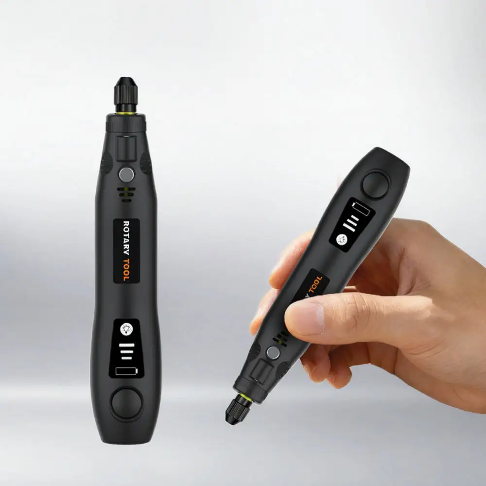 Precision Mini Grinding Tool Cordless USB Rechargeable Power Polisher 3 Speed Control LED Light For Hobby DIY Projects