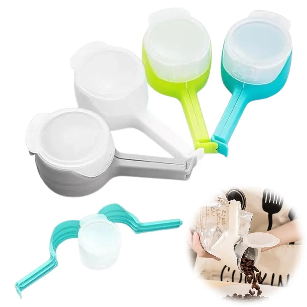 

5PCS Food Storage Seal With Dumping Port, Food, Chip Bag Clip, Plastic Cover Food Clip, For Sorting And Storing Food O4J2