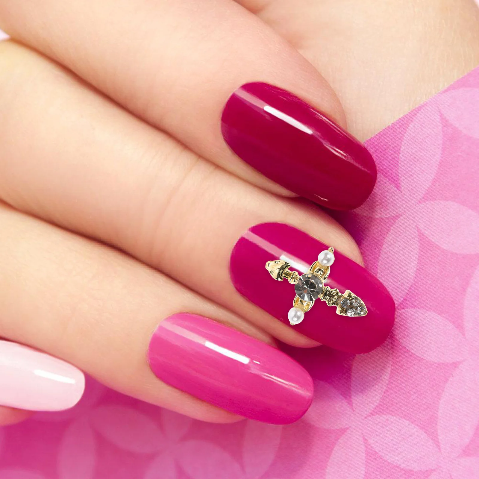 10 قطعة مثقاب الأظافر الصليب السحر لمستلزمات فن الأظافر سبائك معدنية ترصيع الزخرفية مانيكير DIY تصميم أداة الملحقات