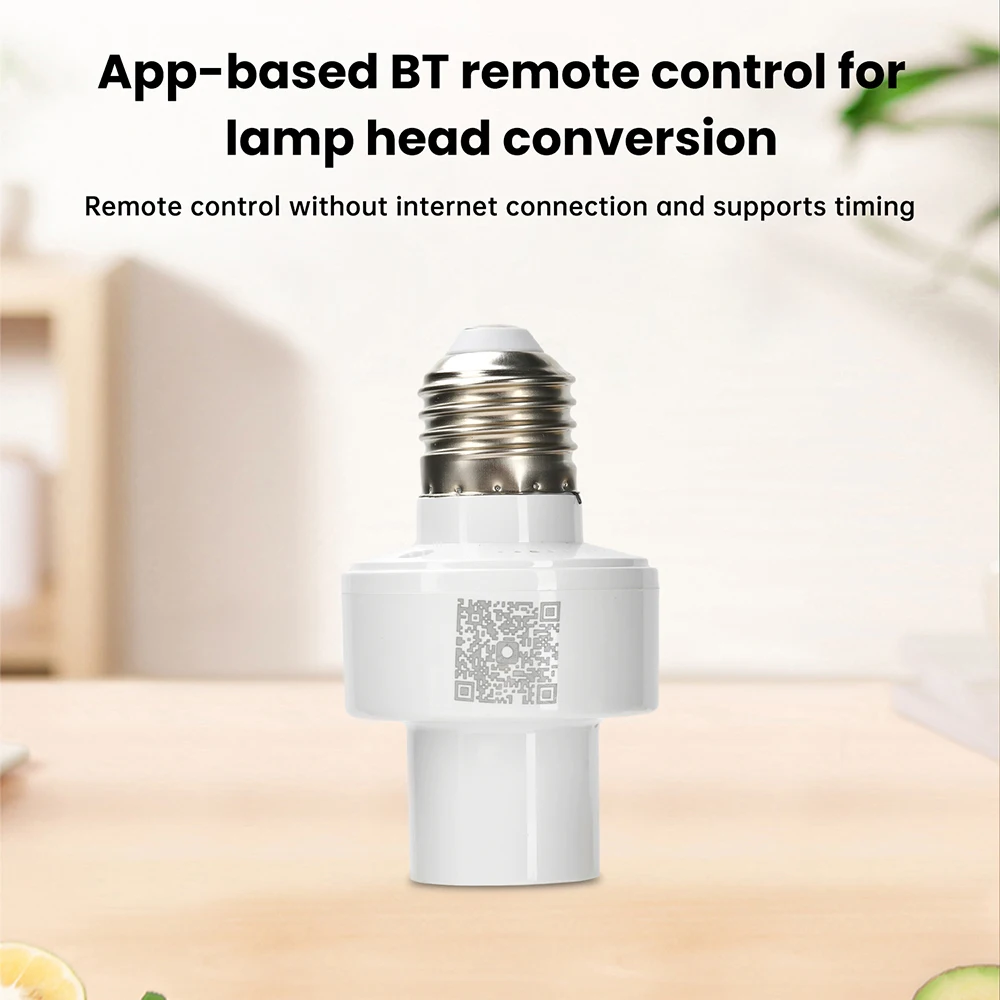Smart Bluetooth -compatible Light Socket E27 Bulb Adapter Lamp Holder Base AC85-265V Smart Life App Controller