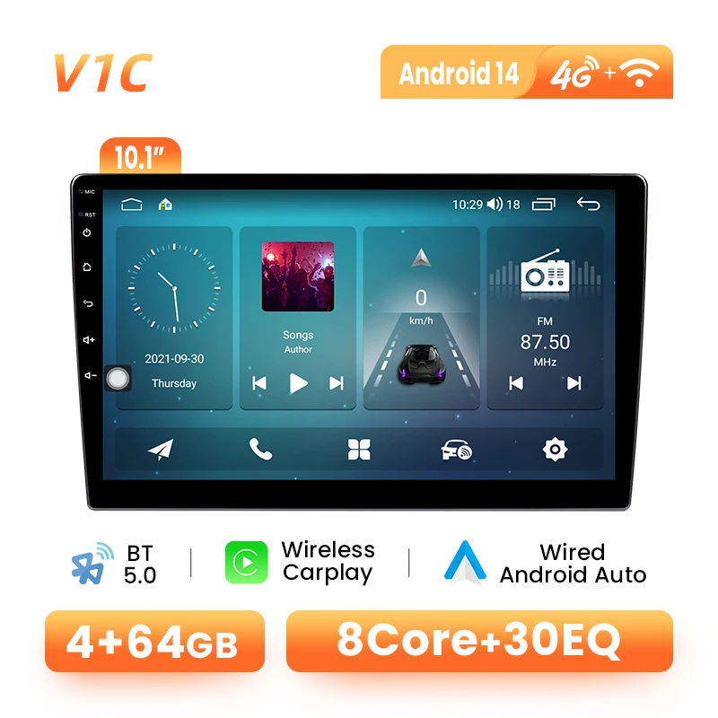 Android 14 autoradio 7/9/10 inch draadloze CarPlay Android Auto GPS 4G 128GB voor VW Fiat Renault Nissan Hyundai universeel multimedia