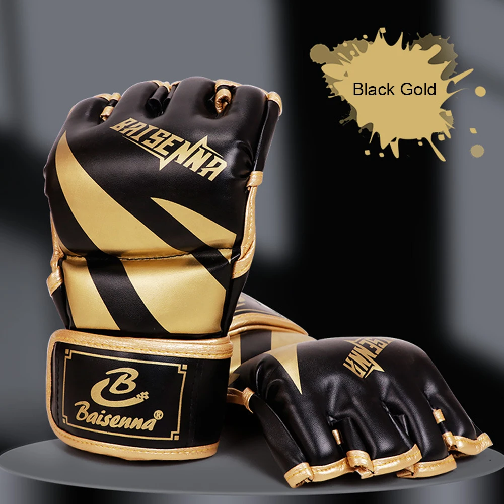 Guantes de boxeo Unisex, resistentes al desgaste, guantes de saco de boxeo gruesos de 3cm, sin dedos para boxeo, Kickboxing, Muay Thai MMA