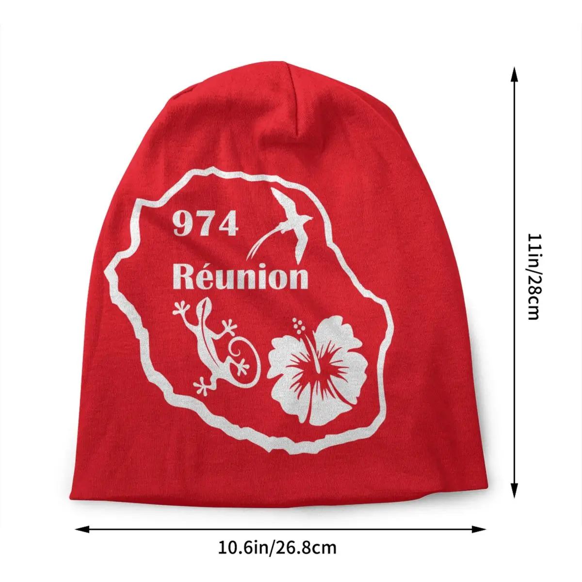 Custom 974 Reunion Island Bonnet Hat Knitted Hat Men Women Cool Unisex Winter Warm Beanies Cap