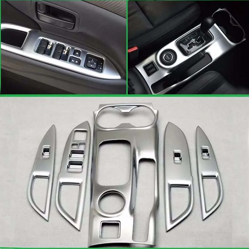 ABS Matte Gear box+door interior armrest decoration frame Cover Trim for MITSUBISHI Outlander 2013 2014 2015 2016 Car Styling