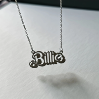 Fashion Simple Silver Plated Billie Letter Pendant Necklace for Women Clavicle Chain Necklace Fine Jewelry