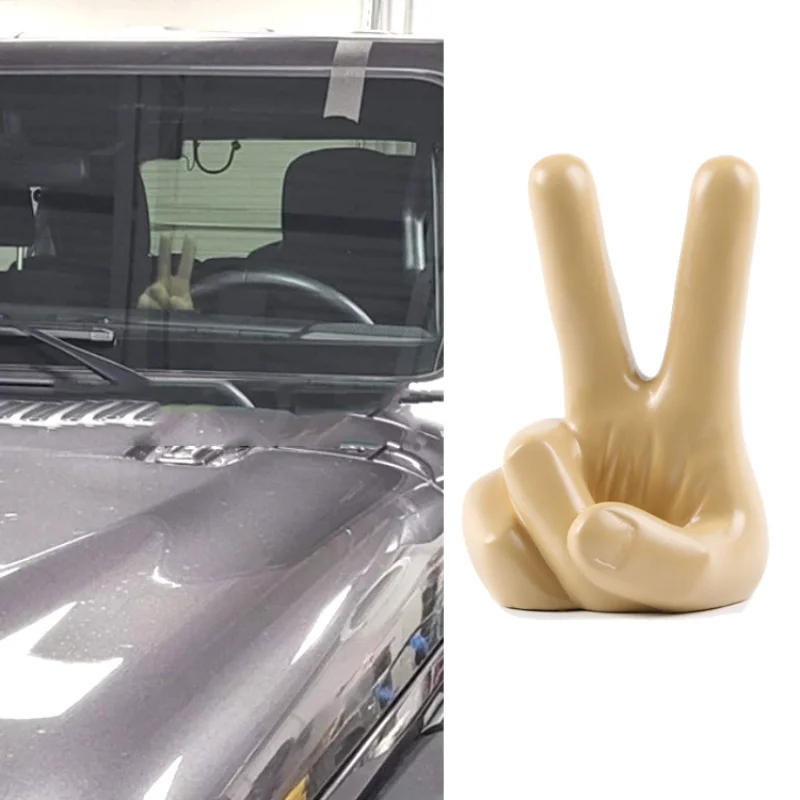 Funny Victory Finger Car Ornament Auto Decoration Car Dashboard Ornaments Resin Crafts Car Accessories Interior Decor