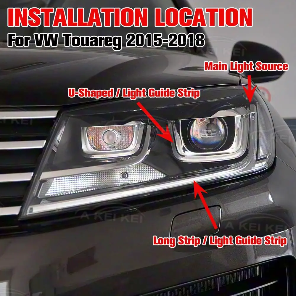 FÜR Volkswagen Touareg 2015-2018 LED DRL Scheinwerfer Guide Platte Tagfahrlicht Rohr Auto Bar Bord Chips – Detail 10