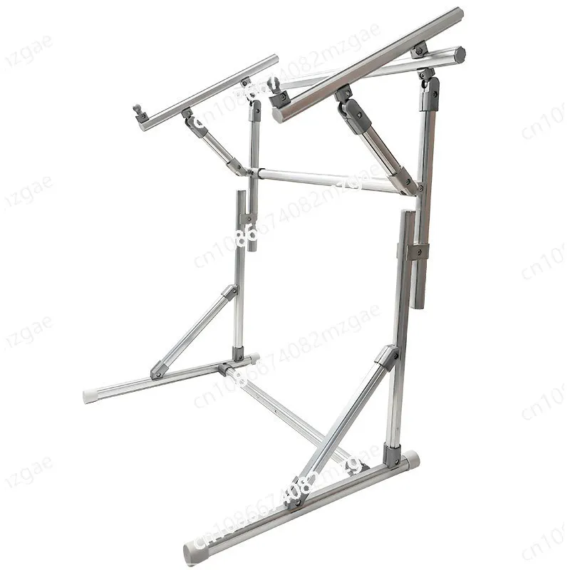 Upgraded Aluminum Floor Embroidery Frame with Telescopic Adjustment, Heavy-Duty Reinforced Hoop Stand for Table Use