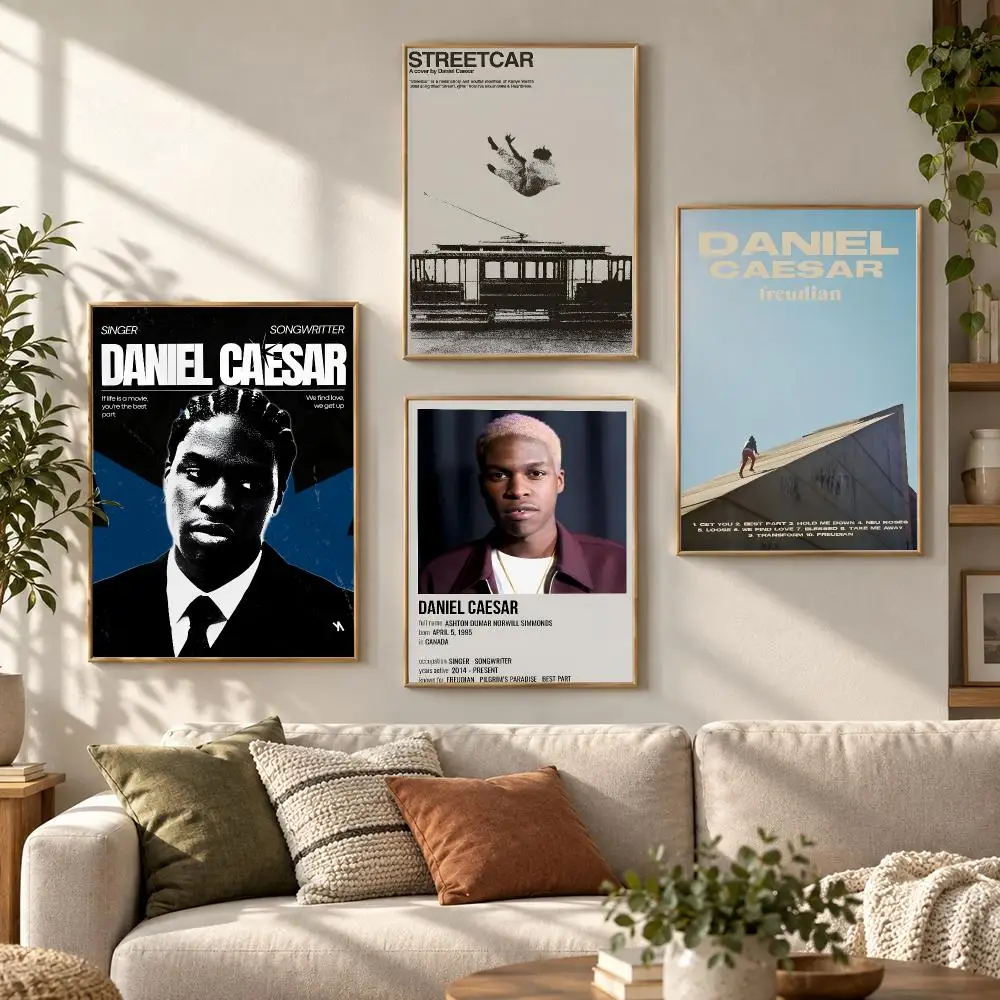 Daniel Caesar Singer Music Album 90s Retro Iconic Fan Poster Contemporary Wall Art Print for Bedroom & Living Room, Unframed