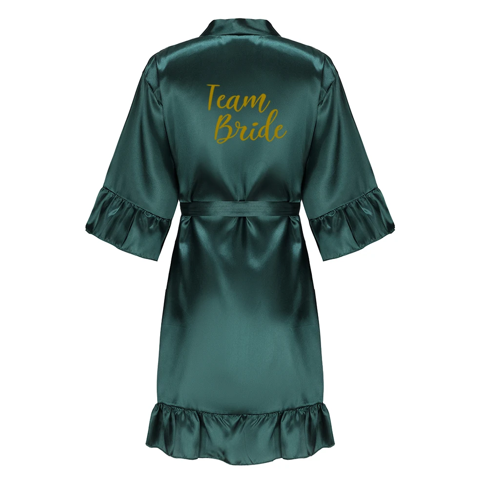 New Green Satin Bathrobe Women Getting Married Bride Hen Party Sisters Sqaud Mother Wedding Bridesmaid Robes