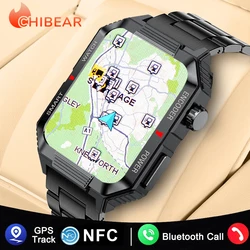 GPS Outdoor Military Smart Watch 2.01 Inch Screen Bluetooth Call Voice Assistant Watch Sports Fitness Waterproof Smartwatch Men