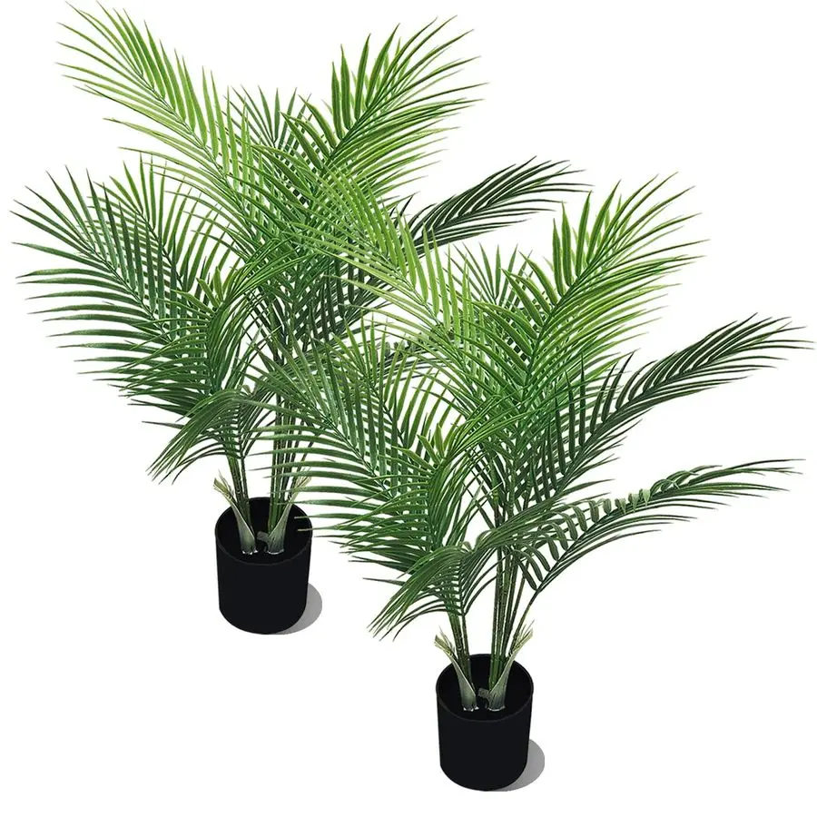 

Искусственная пальма 2,7 фута (83 см) с 12 стволами, идеальная имитация тропической пальмы 32 дюйма (81 см) в горшке для дома, улицы, интерьера и экстерьера.