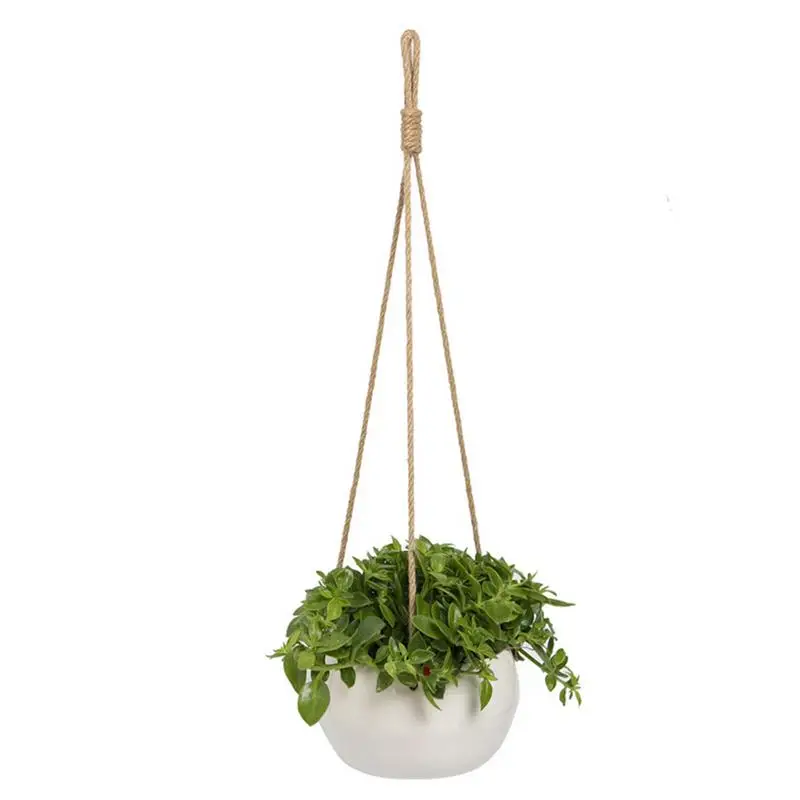 

Ceramic Hangable Planters For Succulent Crawling Plants Flower Pots With Rope Wall Flower Planter Home Garden Decoration