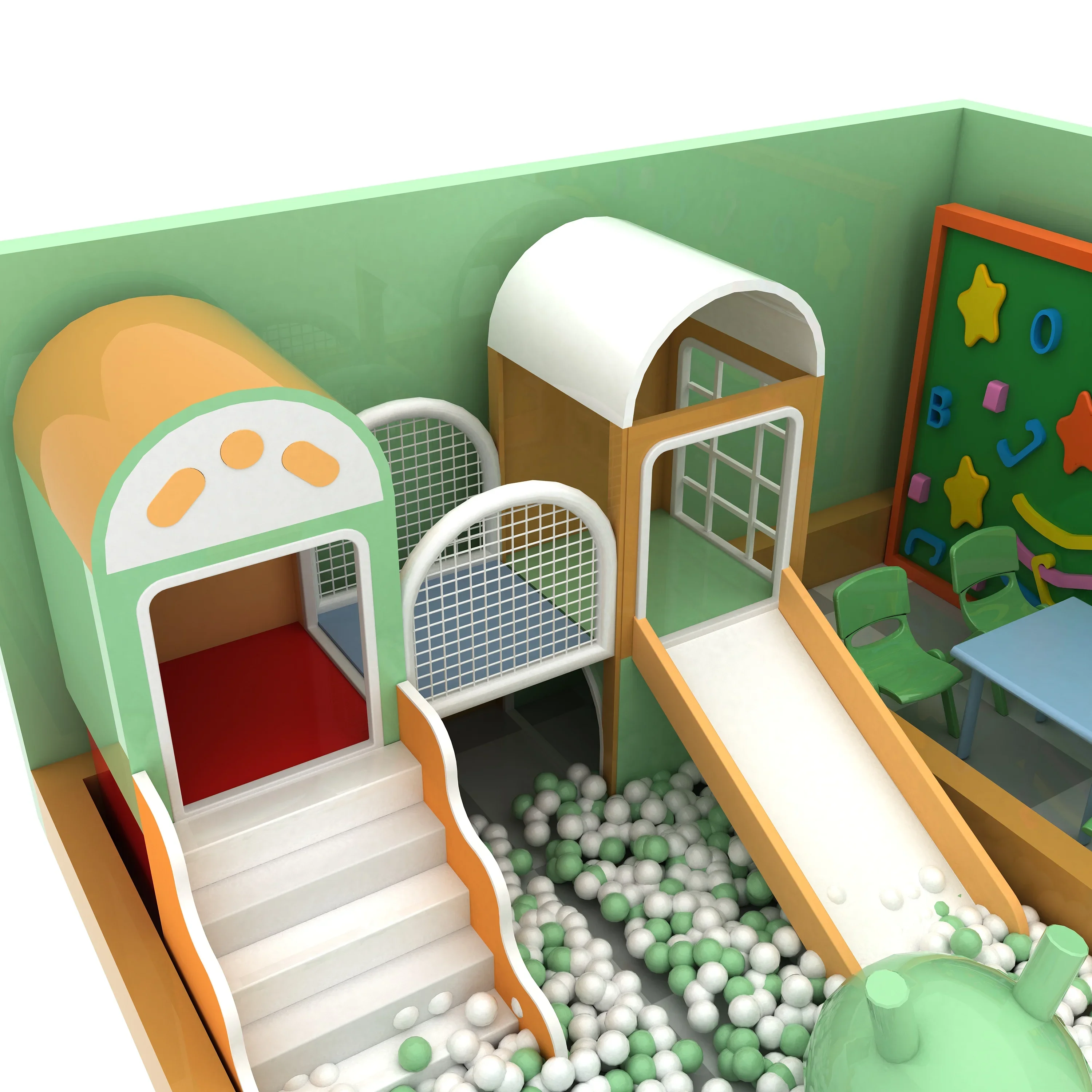 Indoor Playground for Preschoolers Non-Slip Padded Soft Play Slide Fun Activity Kids' Playroom for Home Use