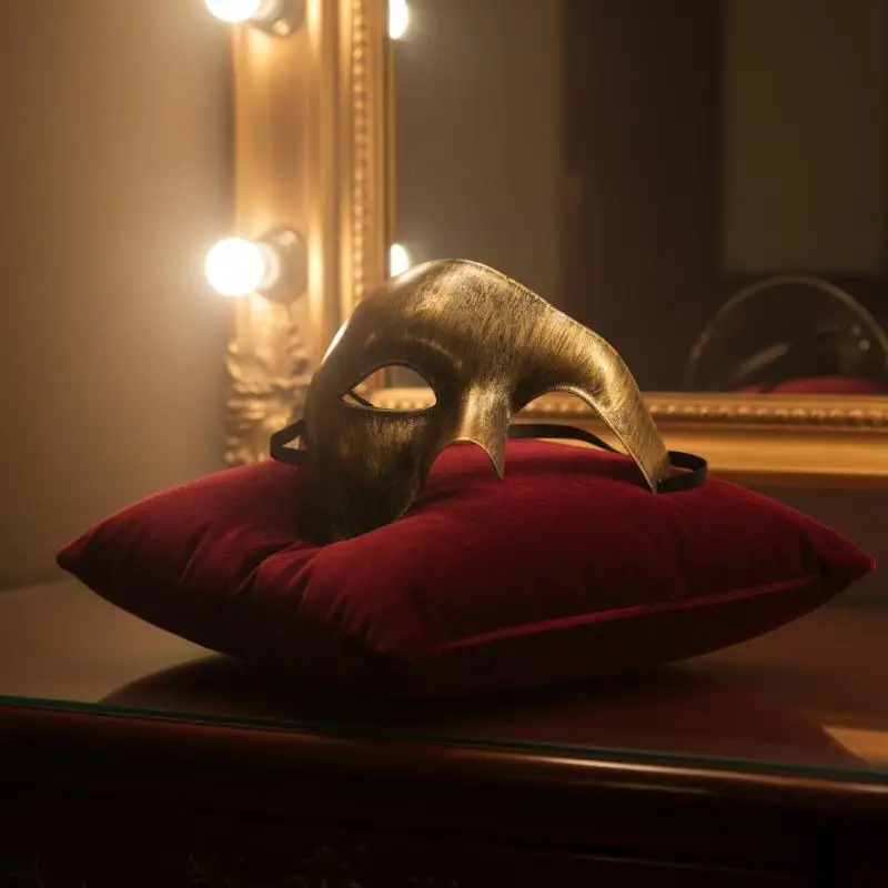 Phantom Cosplay Halbgesichtsmaske Hochwertig Leichtgewichtig Langlebig für Maskenball Karneval Themenveranstaltungen – Detail 3