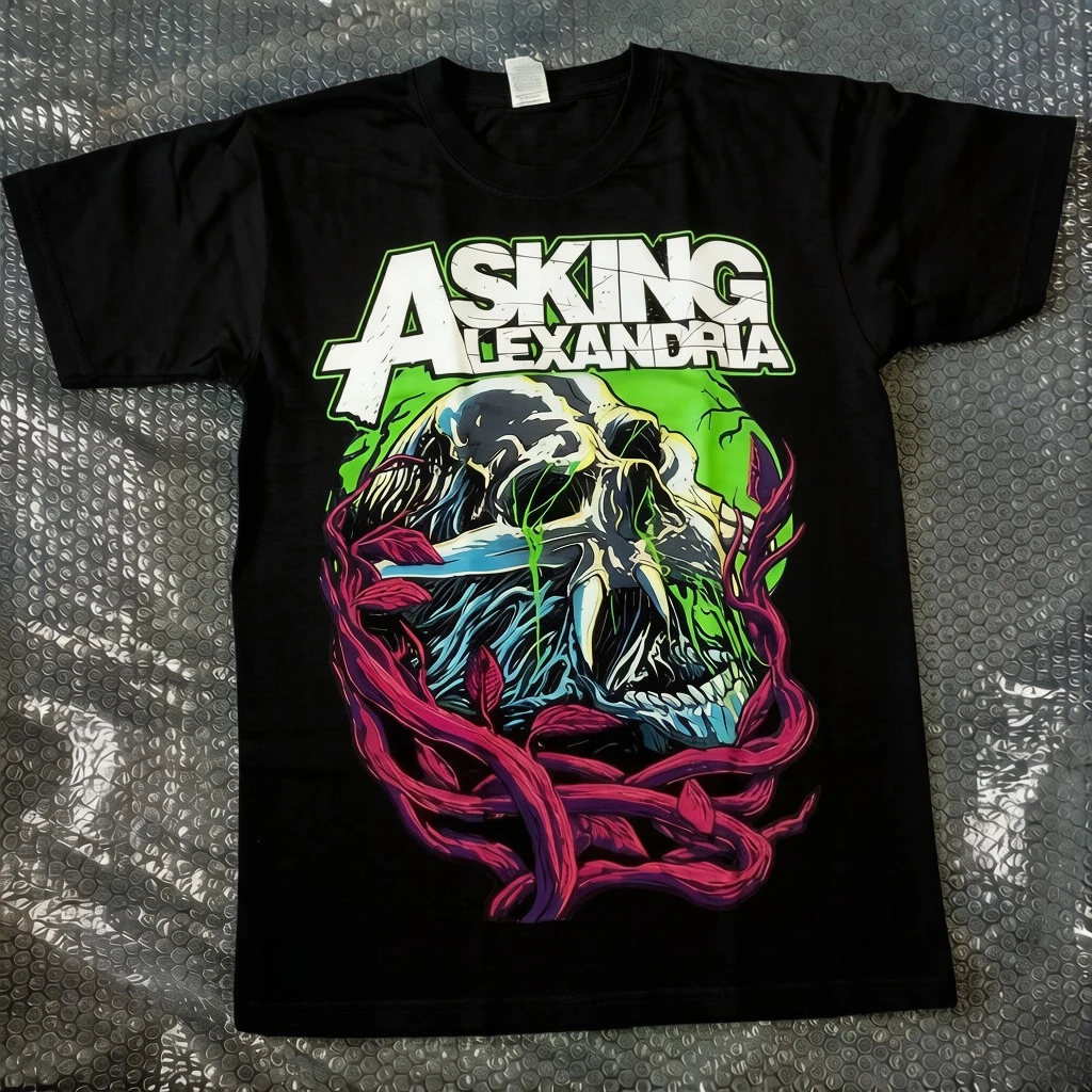 ¡Raro! Camiseta Asking Alexandria Slime, camiseta unisex de talla completa, camiseta de manga corta para hombre y mujer, camiseta de algodón con cuello redondo de verano