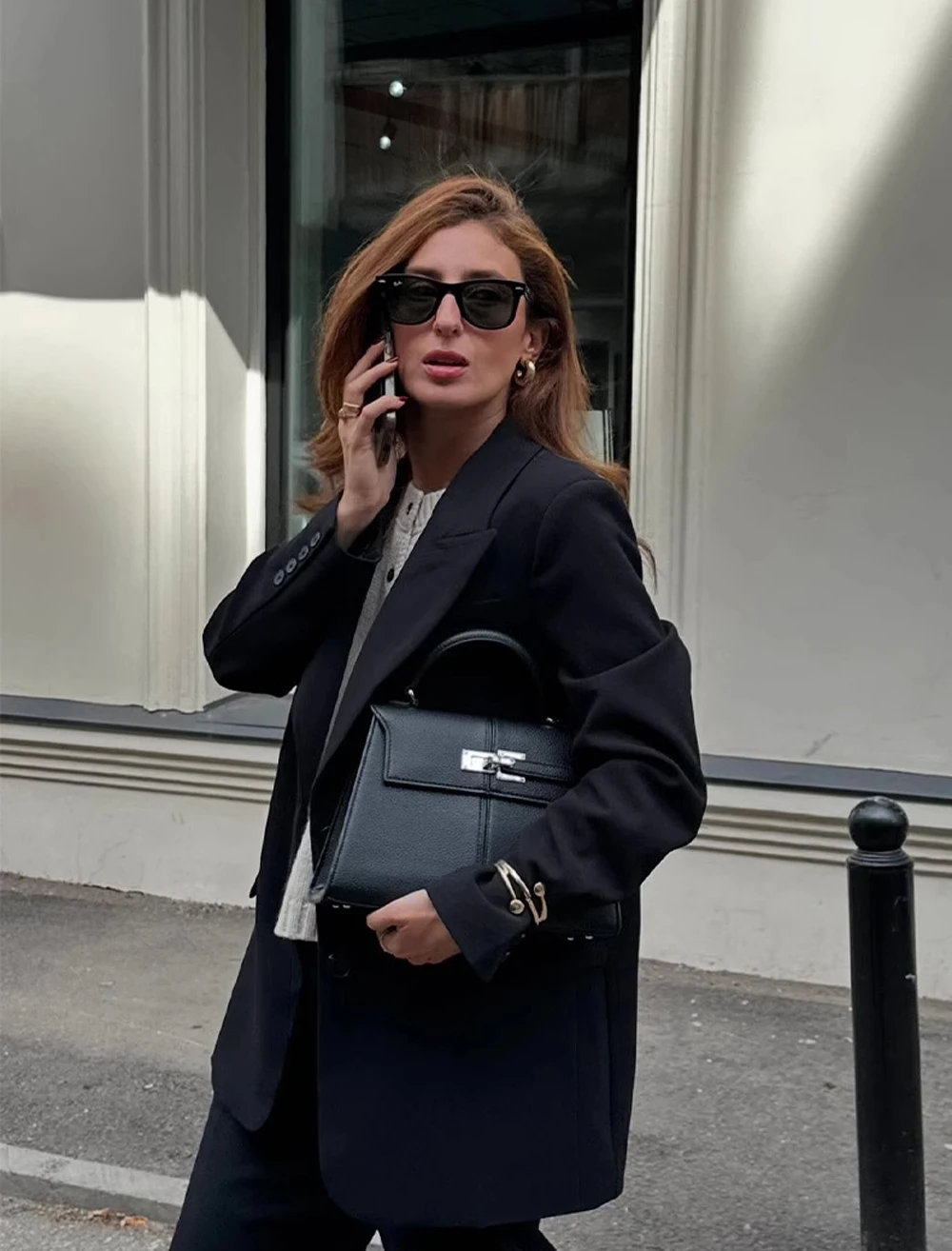 حقيبة Annmouler أنيقة للنساء بكتف واحد، حقيبة يد مرقعة، حقيبة حمل صغيرة عالية الجودة #5