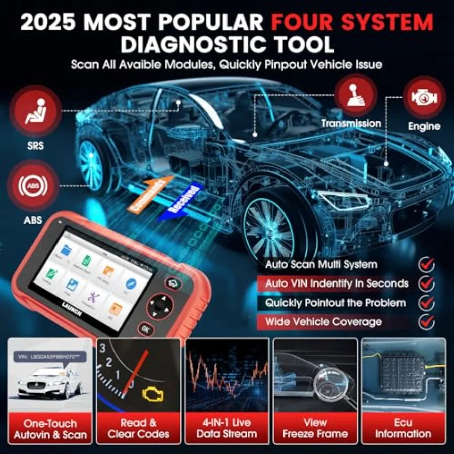 CRP129I V2.0 2025 OBD2-Scanner mit ABS/SRS/AT/ENG-Autodiagnosefunktionen bieten 12 Reset-Services, einschließlich TPMS/Öl/EPB