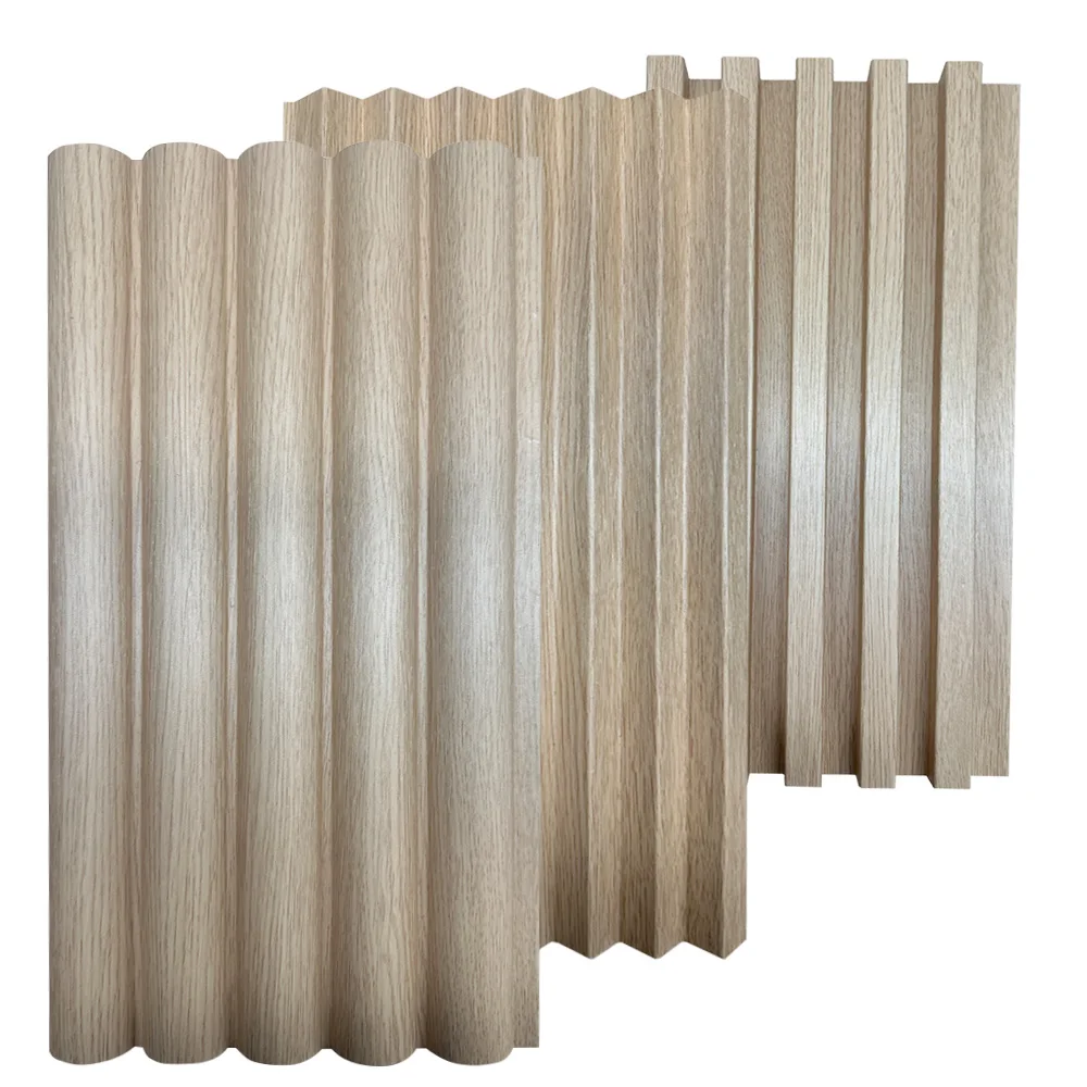 Popular Oak And Pine Natural Solid Wood Wall Decor Interior Panels Sound Insulation Acoustic Wooden Slat Panel