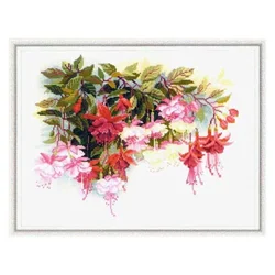 Amishop Top Quality Beautiful Hot Sell Counted Cross Stitch Kit Fuchsia Flower Flowers Riolis 1398