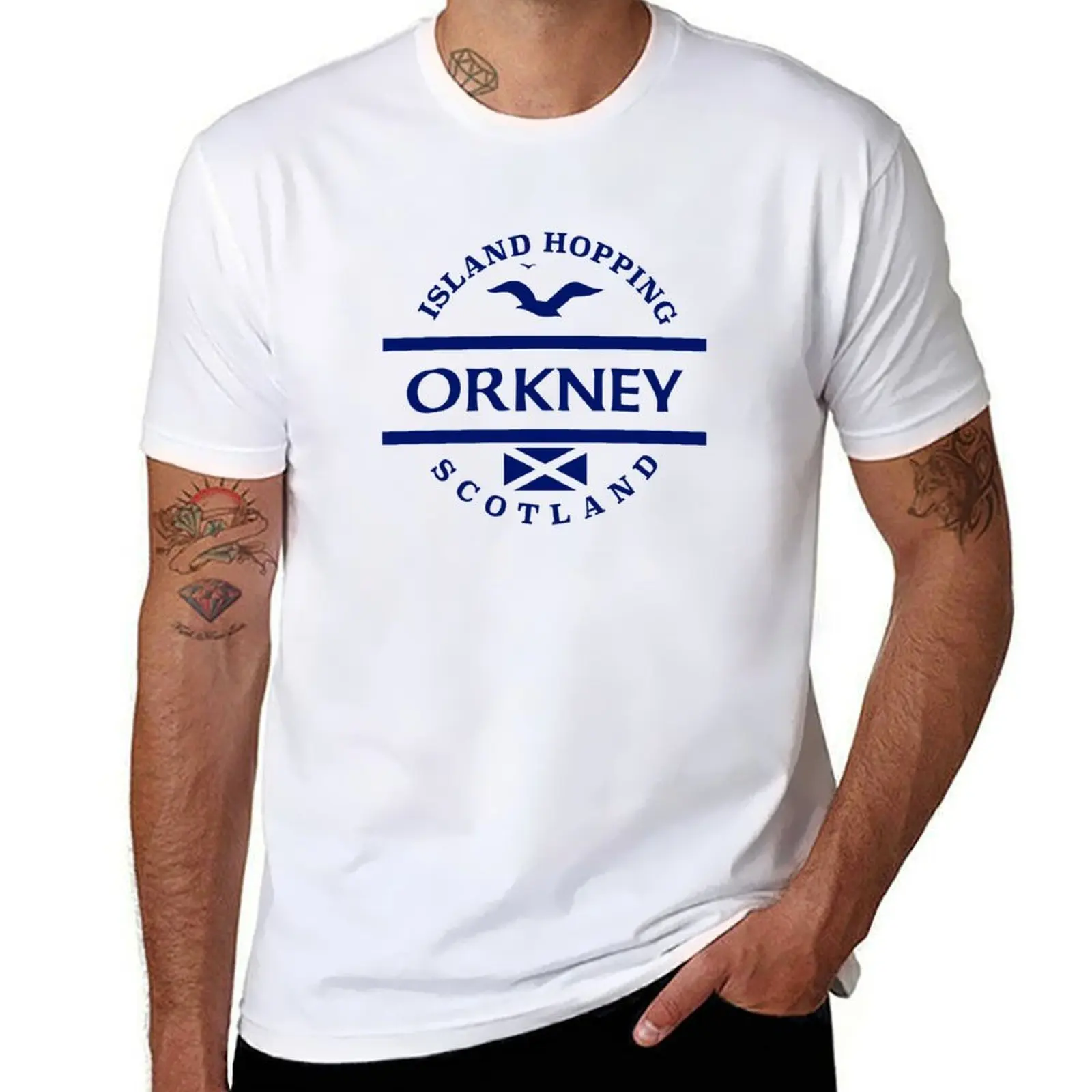 

Orkney, Scottish Islands T-Shirt cotton tshirt 100% printed t shirts for man T-Shirt