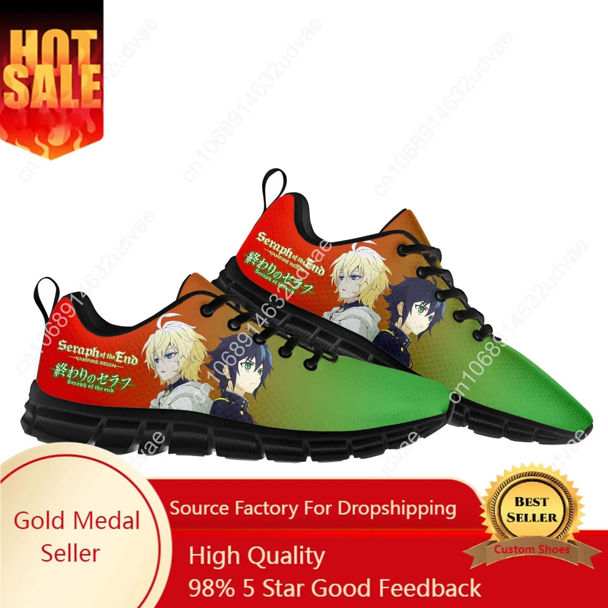 Seraph Of The End Hyakuya Yuichiro Sports Shoes Mens Womens Comfortable Sneakers Custom Designer Casual Shoes