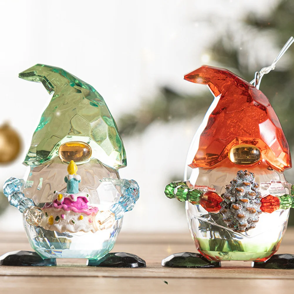 

2Pcs Christmas Acrylic Elf Decoration Xmas Tree Hanging Ornament Desktop Lovely Festival Decor Xmas Ornament Decor