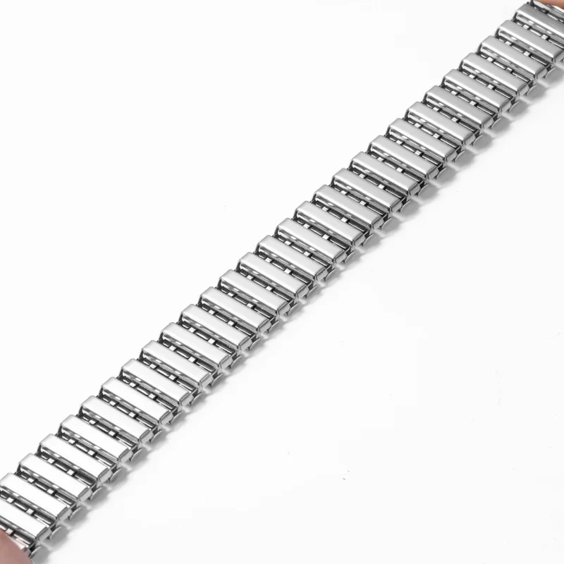 18 مللي متر معدن مطاطا حزام ساعة اليد تمتد التوسع الفولاذ المقاوم للصدأ حزام (استيك) ساعة الرجال النساء العالمي معصمه ساعة الملحقات