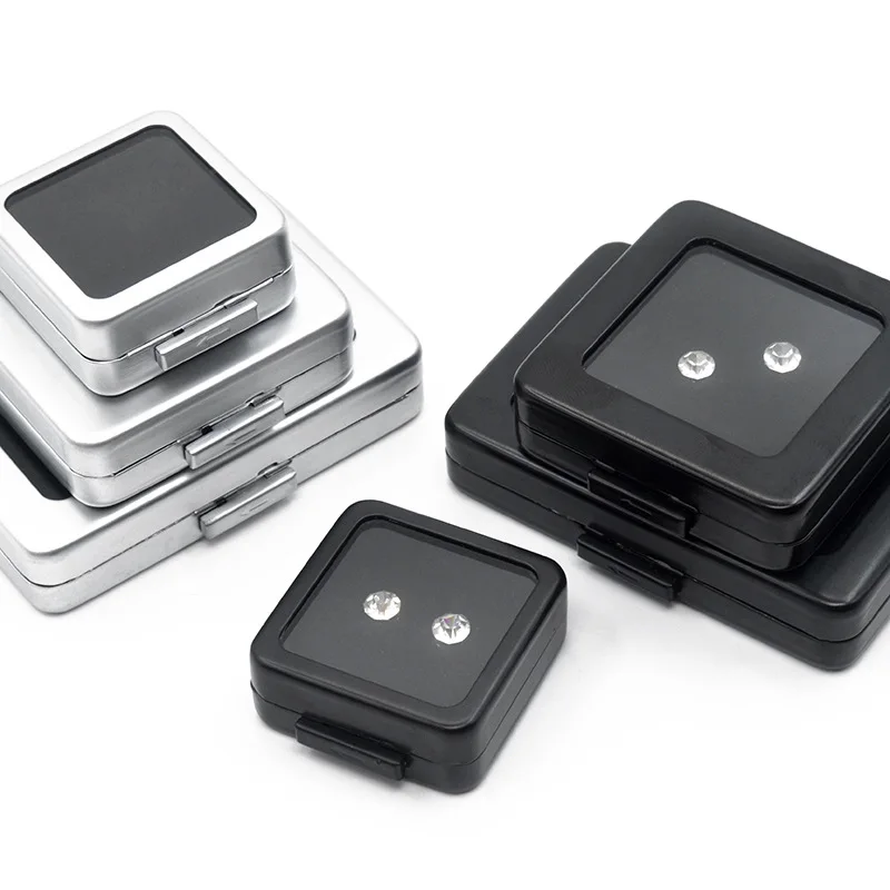 صناديق معدنية عالية الجودة باللون الفضي والأسود من الحجر العاري، صندوق تخزين للحفر الداخلي، جوانب مزدوجة باللونين الأسود والأبيض #3