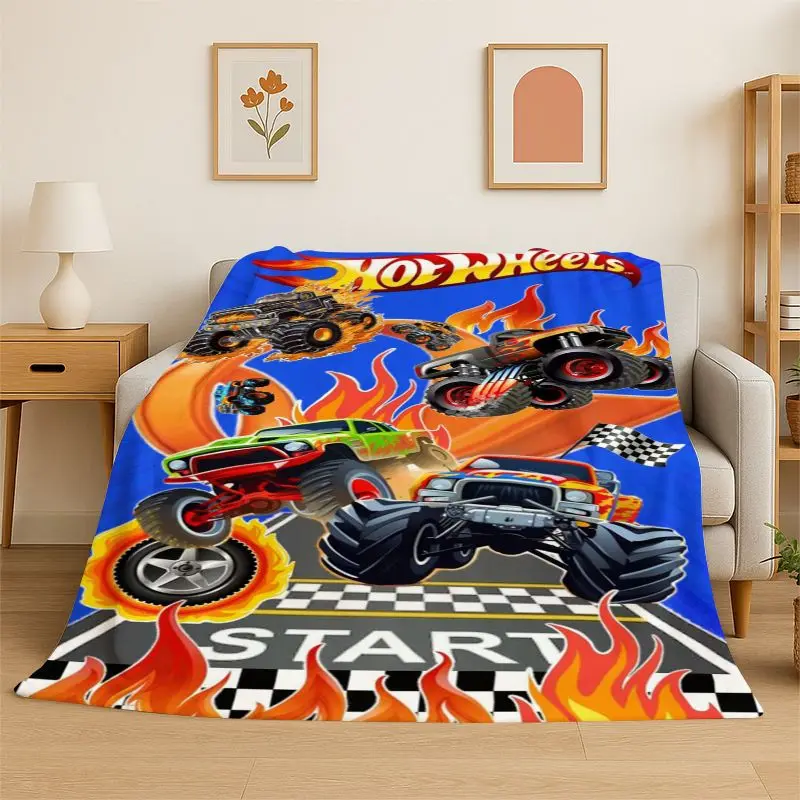 Racing Car H-Hot Wheels MOTO Soft Flannel Throw Blanket,Warm Cozy Blanket for Bed,Couch,Sofa,Bedroom,Living Room,Travel,Picnic