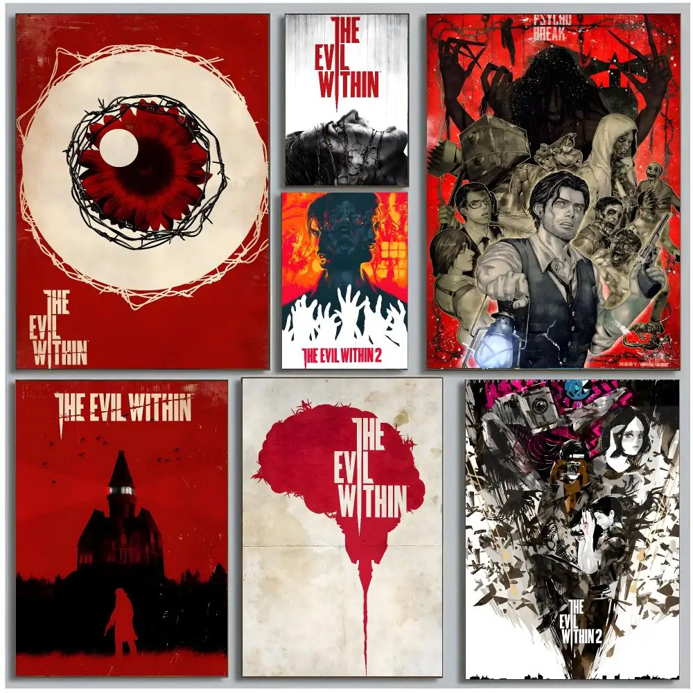 Spooky Game T-The Evil Within Poster Modern Wall Art Bedroom Living Room Print Unframed