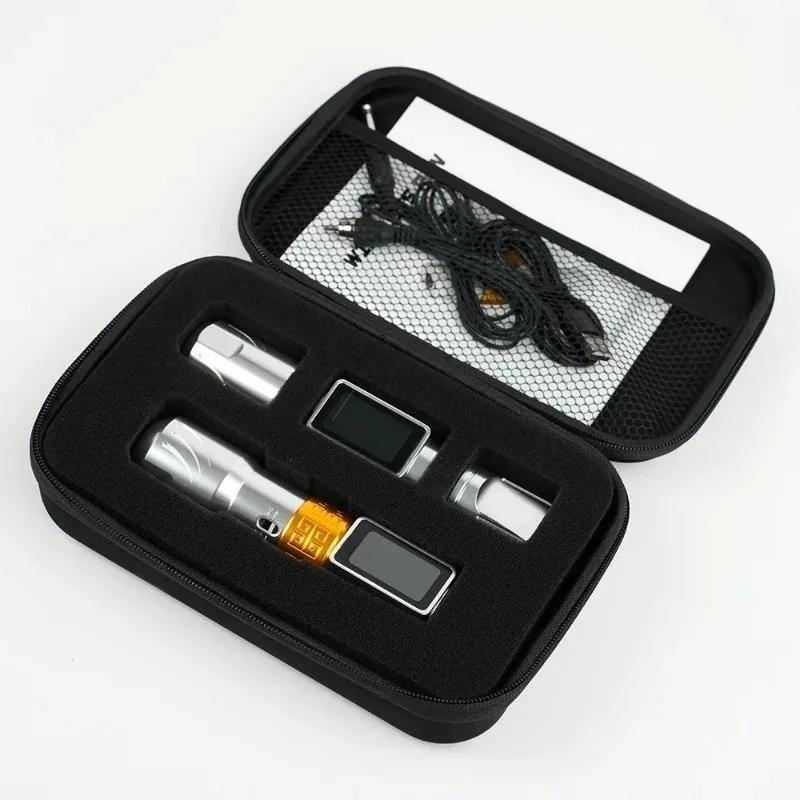 Magnetic Levitation Wireless Tattoo Pen LCD Display Type-C Charging Full Set Carrying Case Professional Liner Shader PMU Kit
