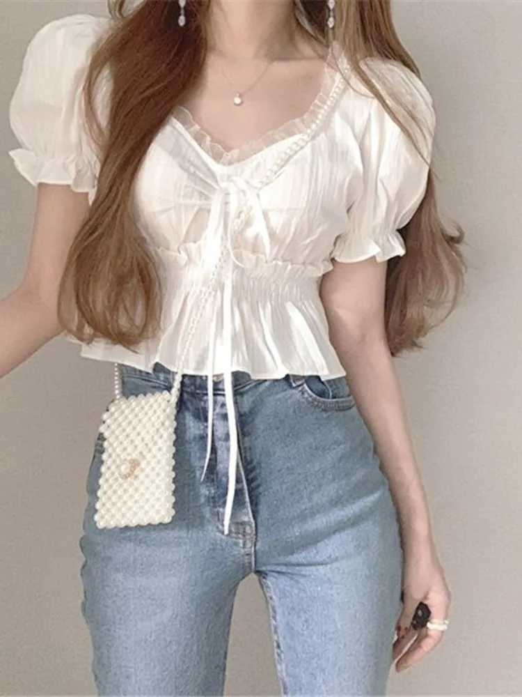 

Шикарный летний женский топ для похудения с v-образным вырезом и шнуровкой на талии, утягивающий топ для поездок на работу Sle Pure E-commerce