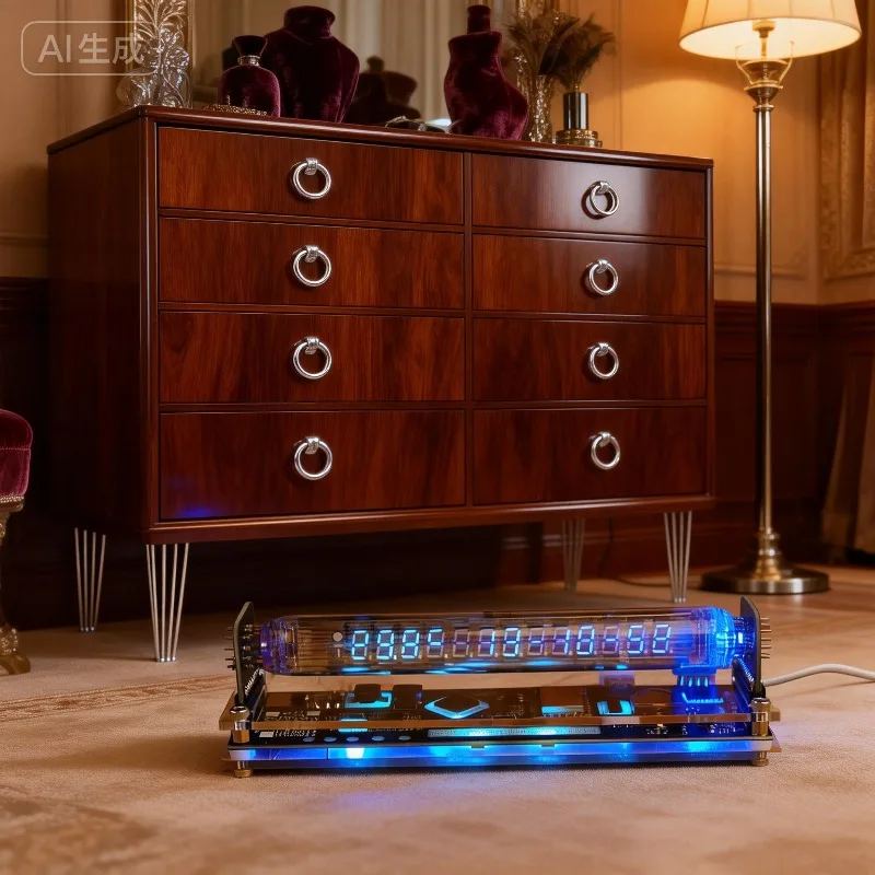 Nixie Tube Table Clocks Vacuum-tube Digital Tabletop Glow Tube Clock Electronic Watches Room Decorating Items Office Desk Gift