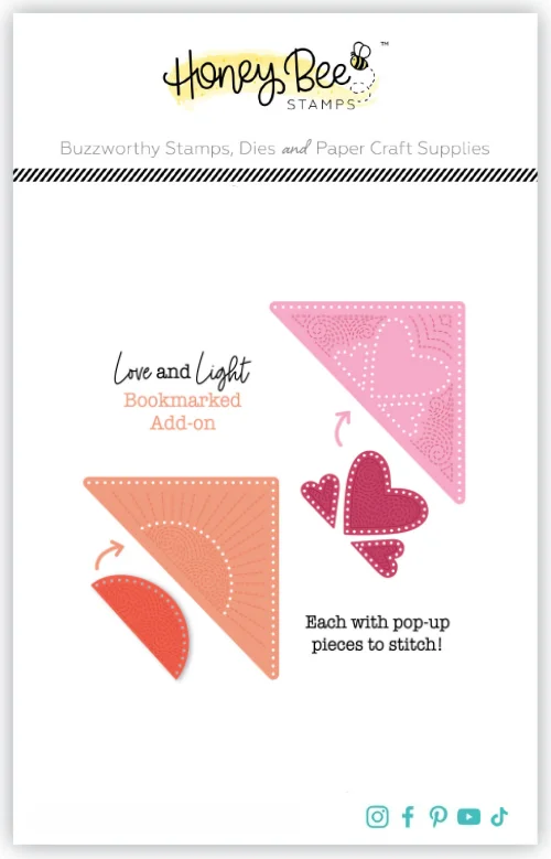 

Bookmarked Love Light Stitches Metal Cutting Dies for DIY Making Card Scrapbook Embossed Paper Album Craft Supplies Template