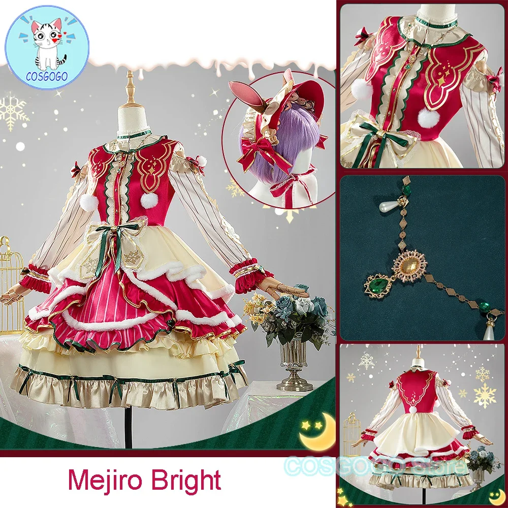 [Customized] Umamusume: Pretty Derby Mejiro Bright Christmas Clothes Cosplay Costume Halloween Women Lovely Dress