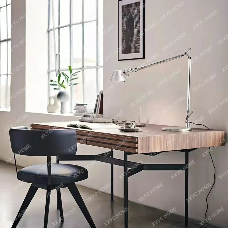 Meja Minimalis Modern Meja Tulis Walnut Hitam Minimalis Meja Minimalis Italia Kayu Solid Nordic