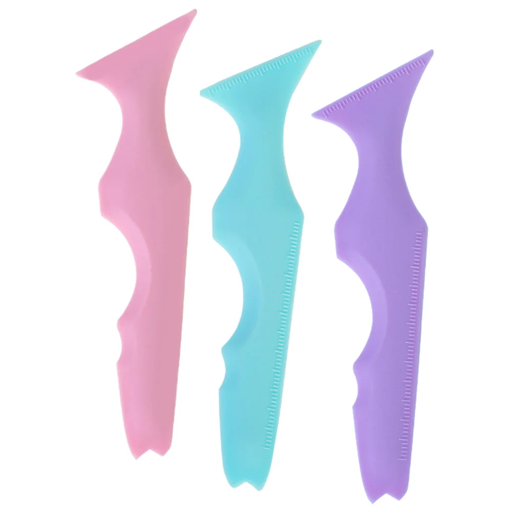 3 pièces Silicone Eyeliner aide outil de maquillage des yeux poignée ergonomique applicateur de Mascara dessin précis pochoir Eyeliner pochoirs