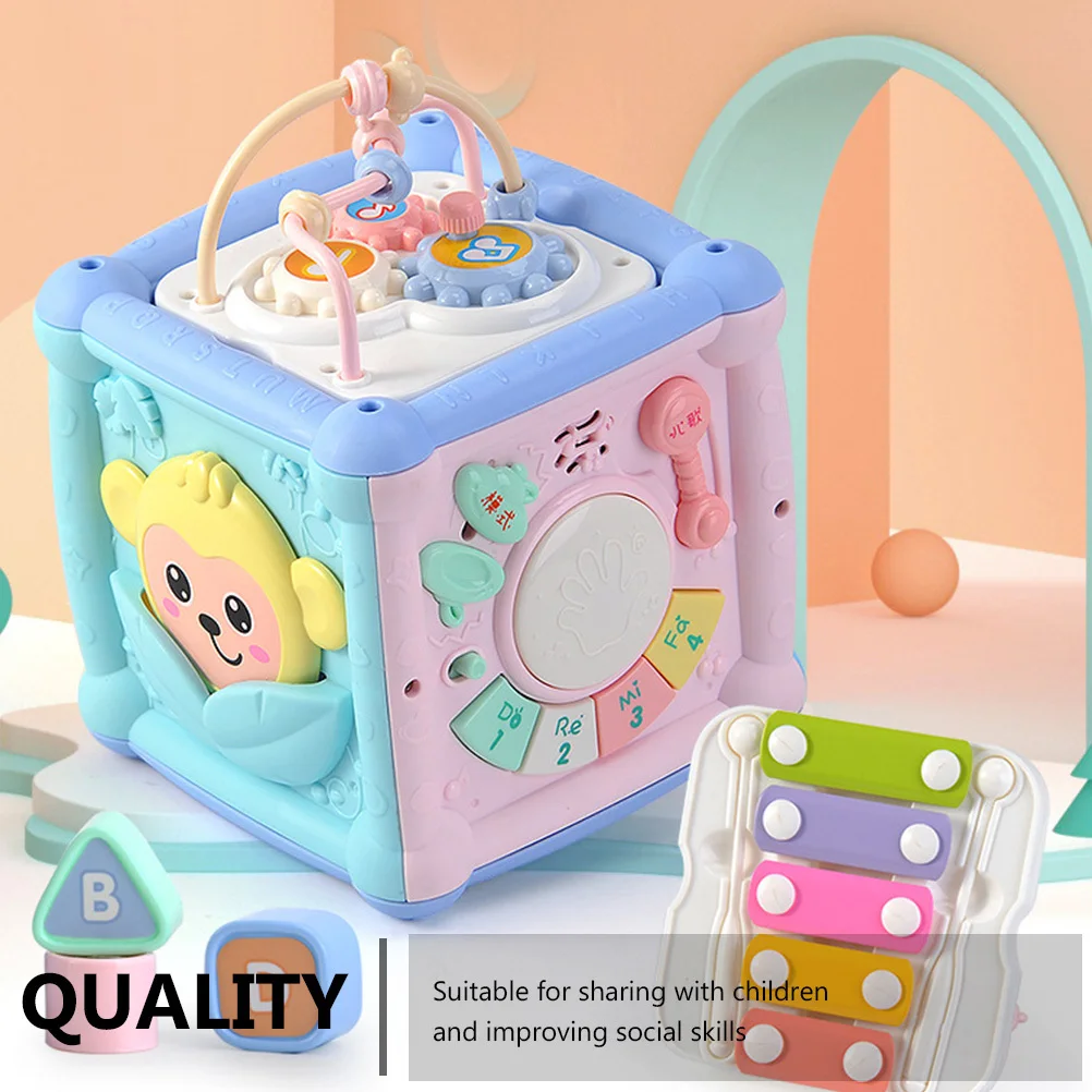 1 قطعة ستة الوجهين تضيء الموسيقى طبل متعددة الوظائف شكل مطابقة اليد تدق اللعب للأطفال التعليمية التعلم طفل #1