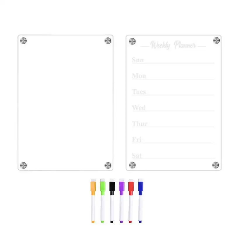 Tablero de planificación de acrílico transparente, tablero de notas de acrílico transparente, 29,7x21cm/11,69x8,27 pulgadas, tablero de borrado en seco semanal reutilizable