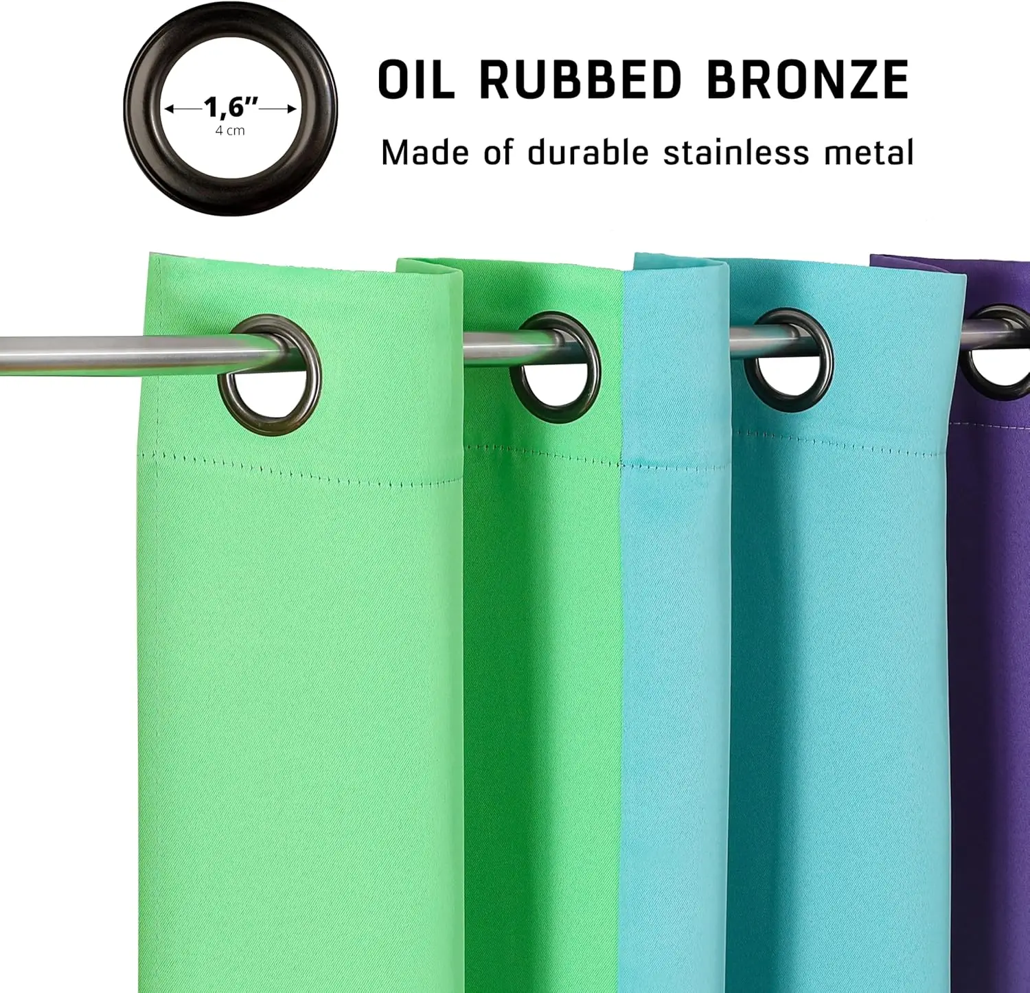 Thooo gorden gelap pelangi 2 panel, tirai panjang 95 inci untuk kamar tidur ruang tamu ruang kelas kamar bayi warna-warni