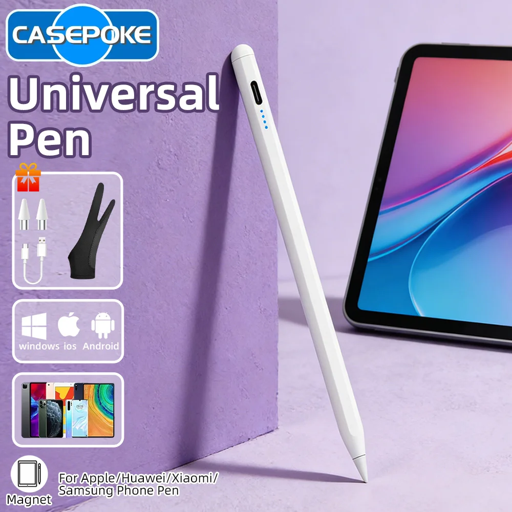 

2026 Universal 4 LED Stylus Pen for Huawei Lenovo OPPO VIVO Samsung Xiaomi Redmi With 1 Gloves for Tablet Mobile Phone Touch Pen