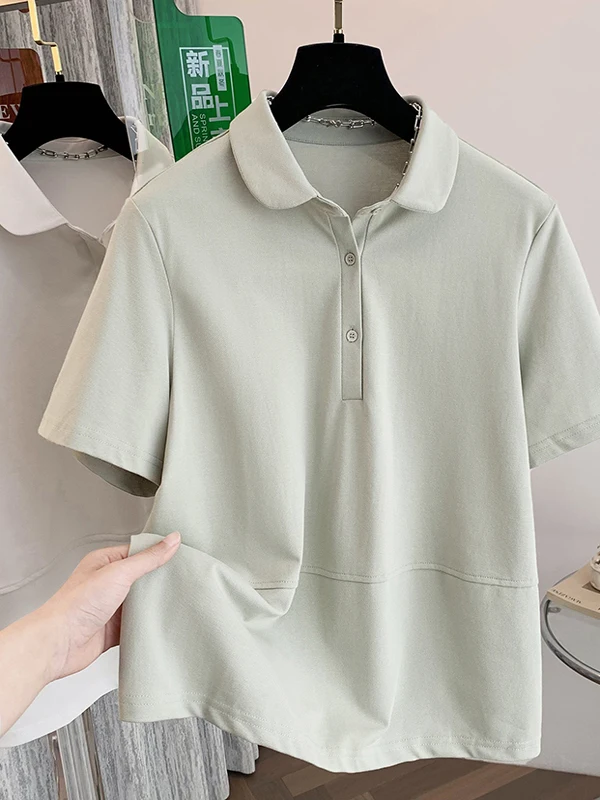 

Новая летняя хлопковая футболка ort Sve с воротником-футболкой, женский утягивающий универсальный удобный повседневный топ в стиле ретро