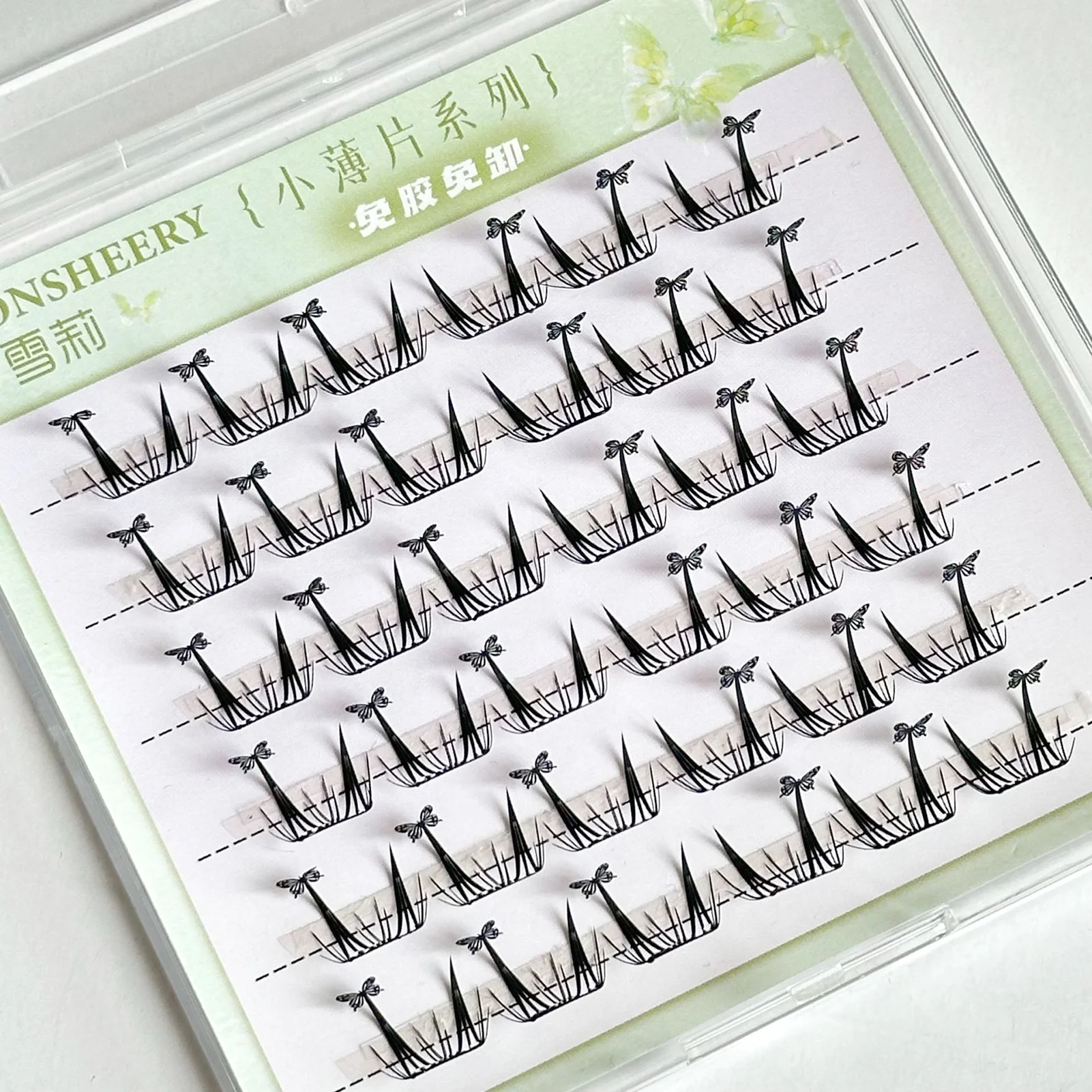 Pestañas postizas autoadhesivas sin pegamento voluminoso, rizo C, extensión de pestañas naturales gruesas y esponjosas, 6 filas, 9-13mm, pestañas sin eliminación